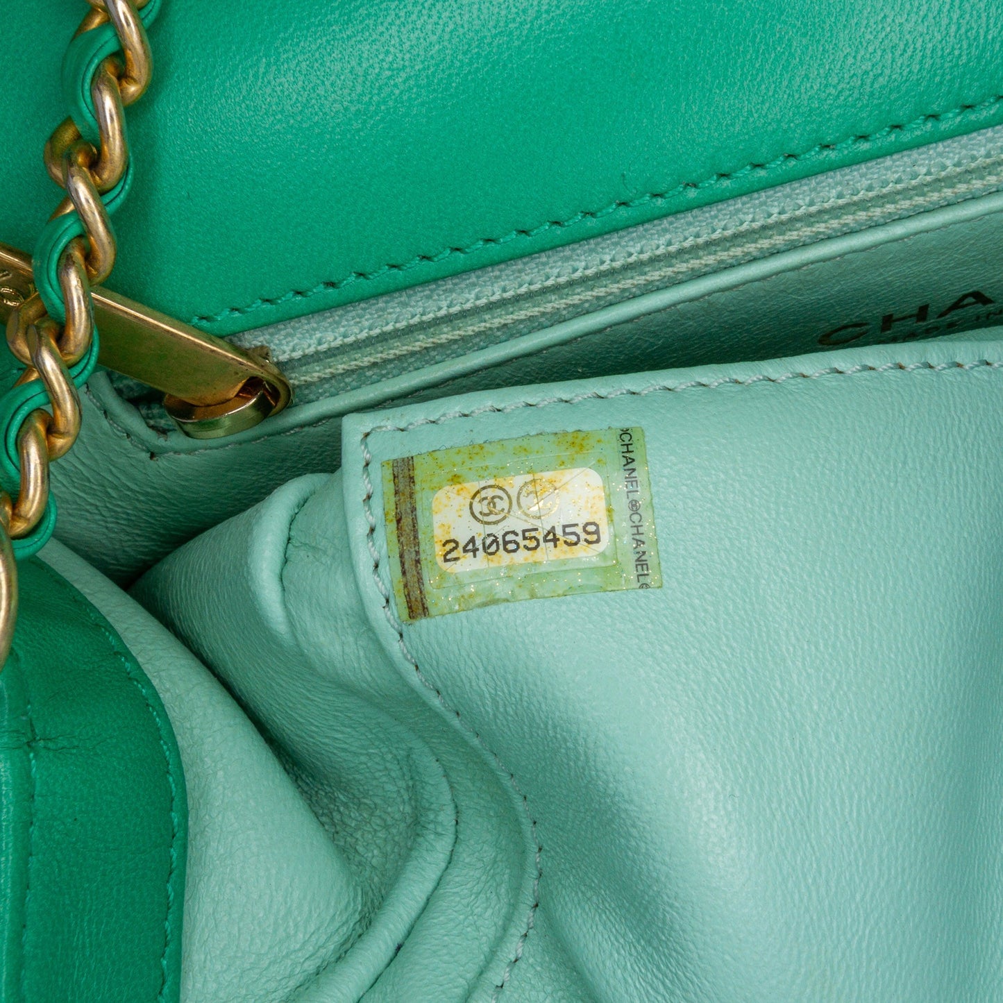 Green Chanel Small Caviar CC Filigree Flap Crossbody Bag
