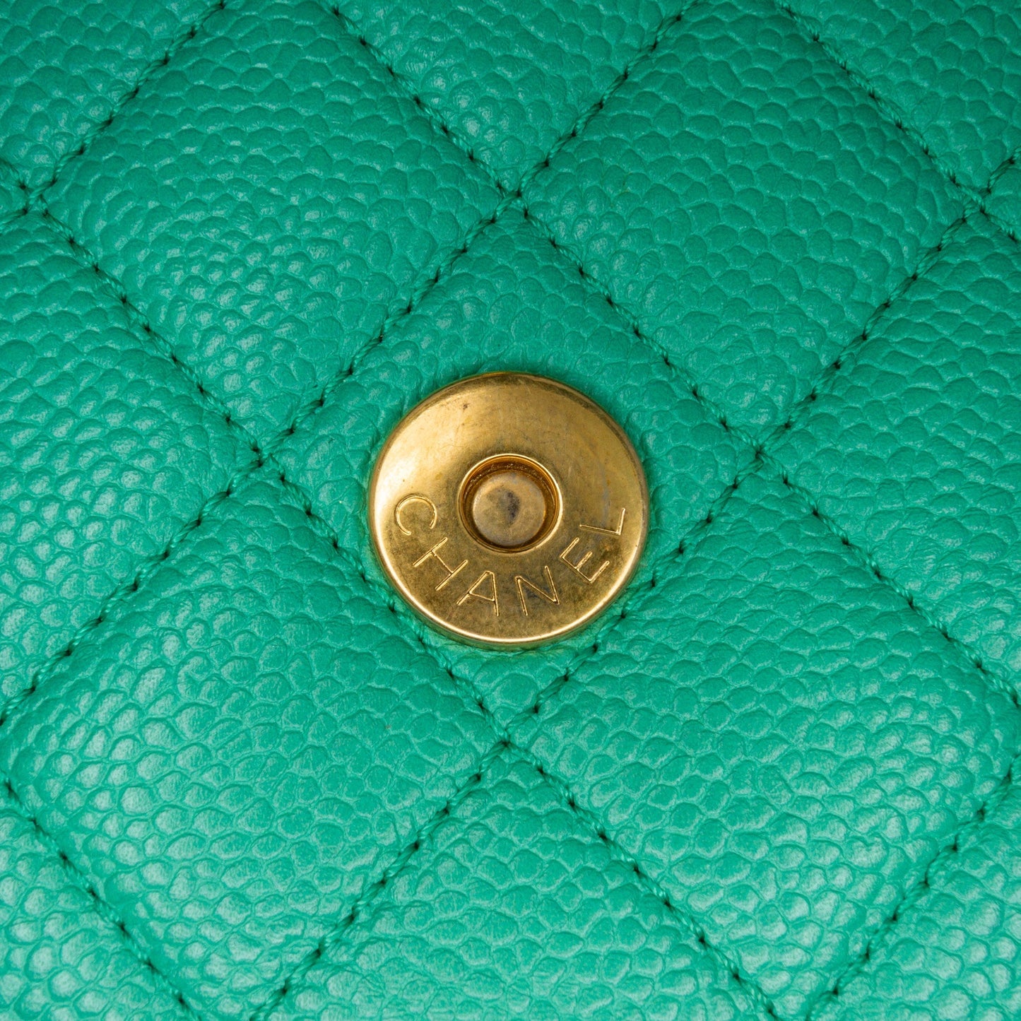Green Chanel Small Caviar CC Filigree Flap Crossbody Bag