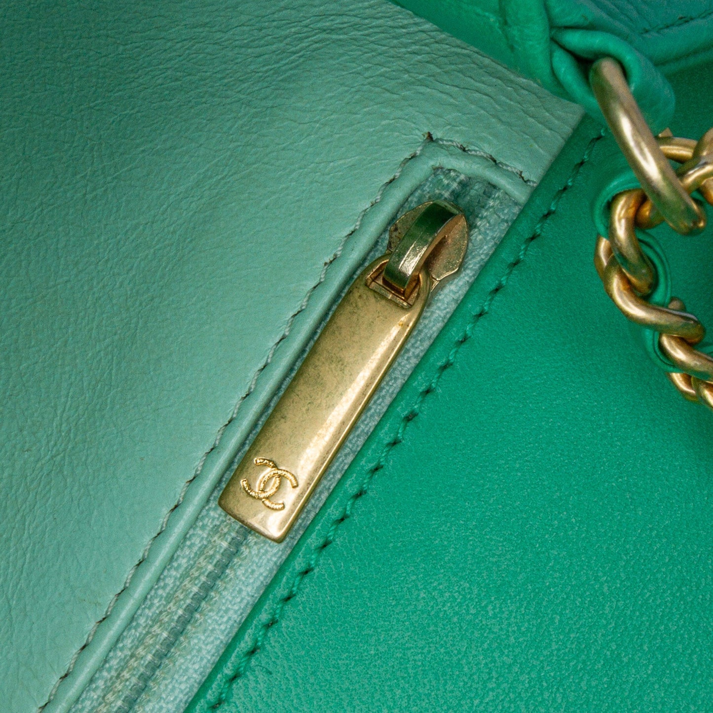 Green Chanel Small Caviar CC Filigree Flap Crossbody Bag