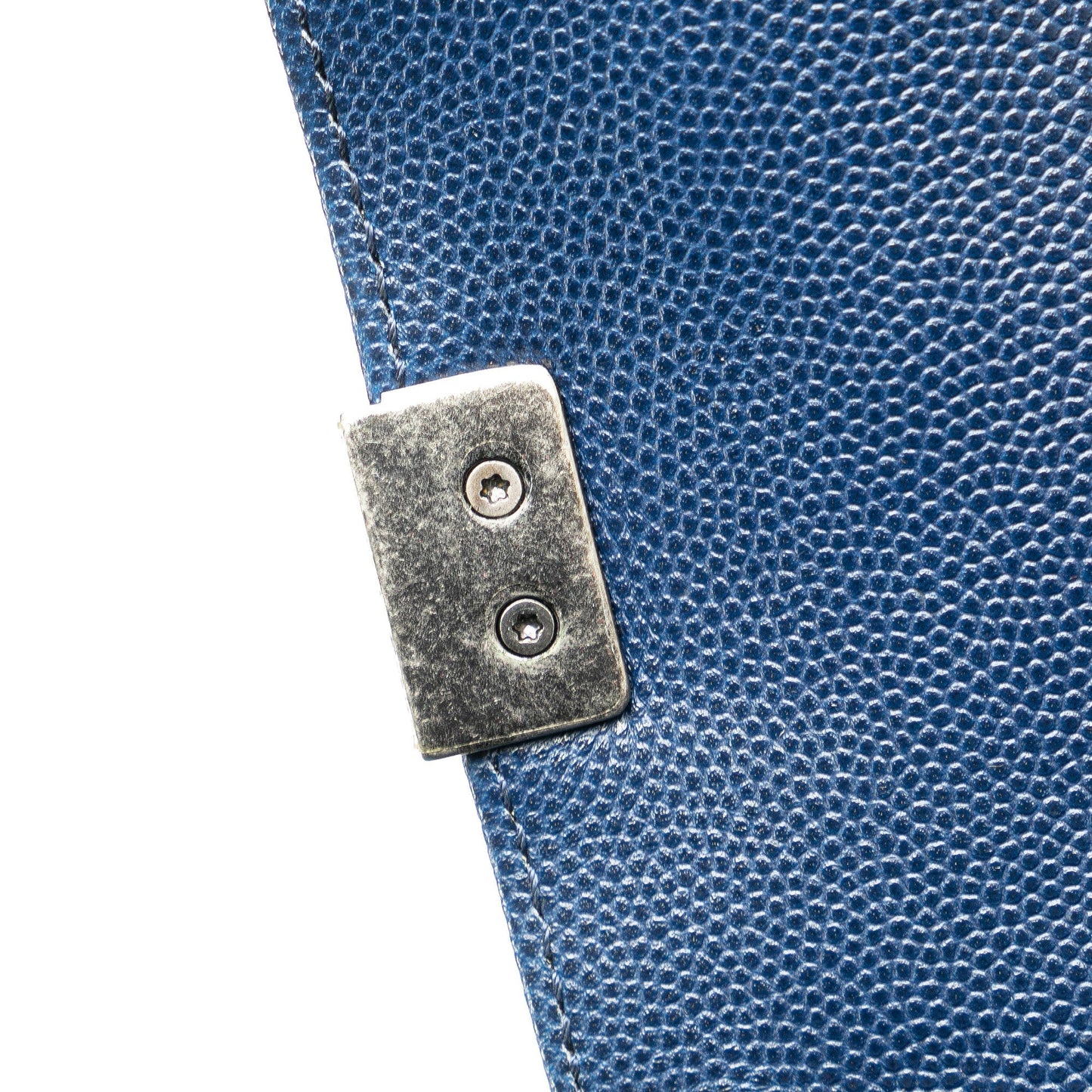 Blue Chanel Medium Chevron Caviar Boy Flap Crossbody Bag