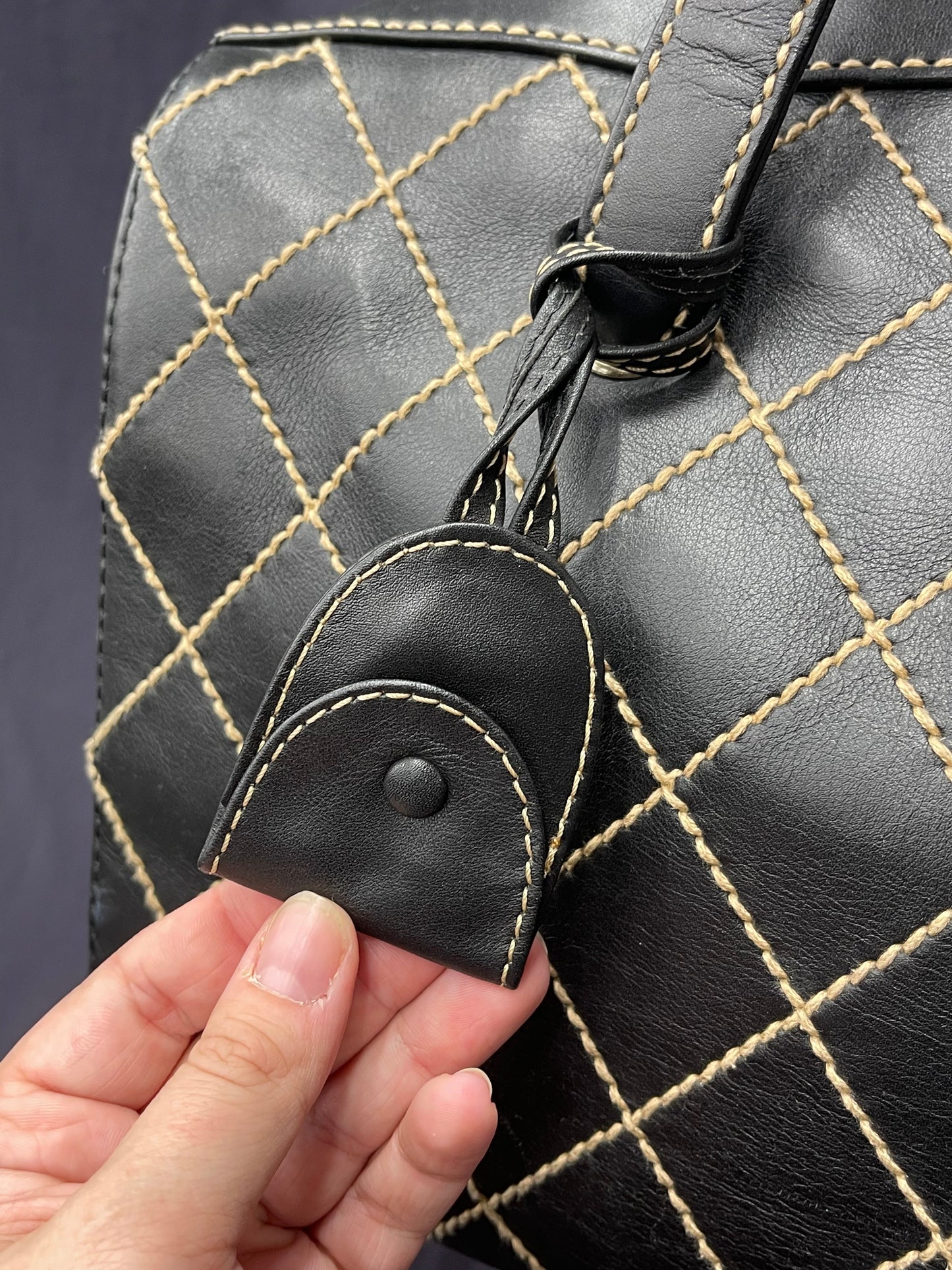 Chanel Wild Stitch Boston Black Tote