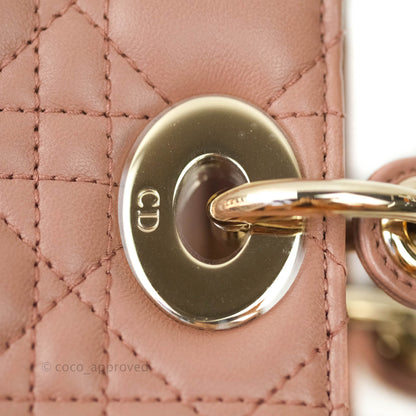 Christian Dior Lambskin My ABCDior Lady Dior Dark Beige Gold Hardware