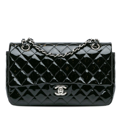 Black Chanel Medium Classic Patent Double Flap Shoulder Bag