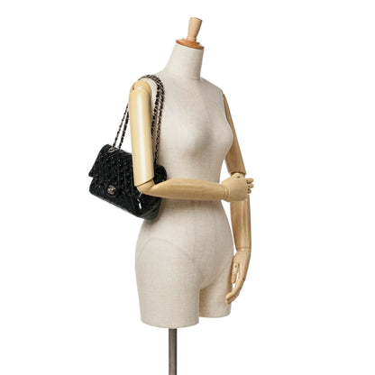Black Chanel Medium Classic Patent Double Flap Shoulder Bag