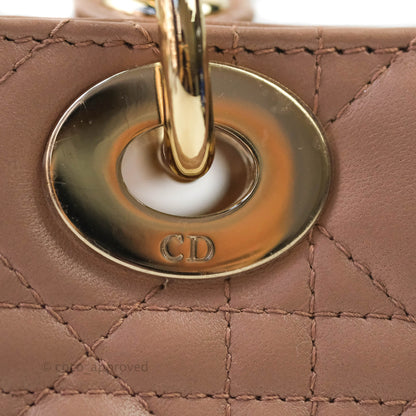Christian Dior Lambskin My ABCDior Lady Dior Dark Beige Gold Hardware
