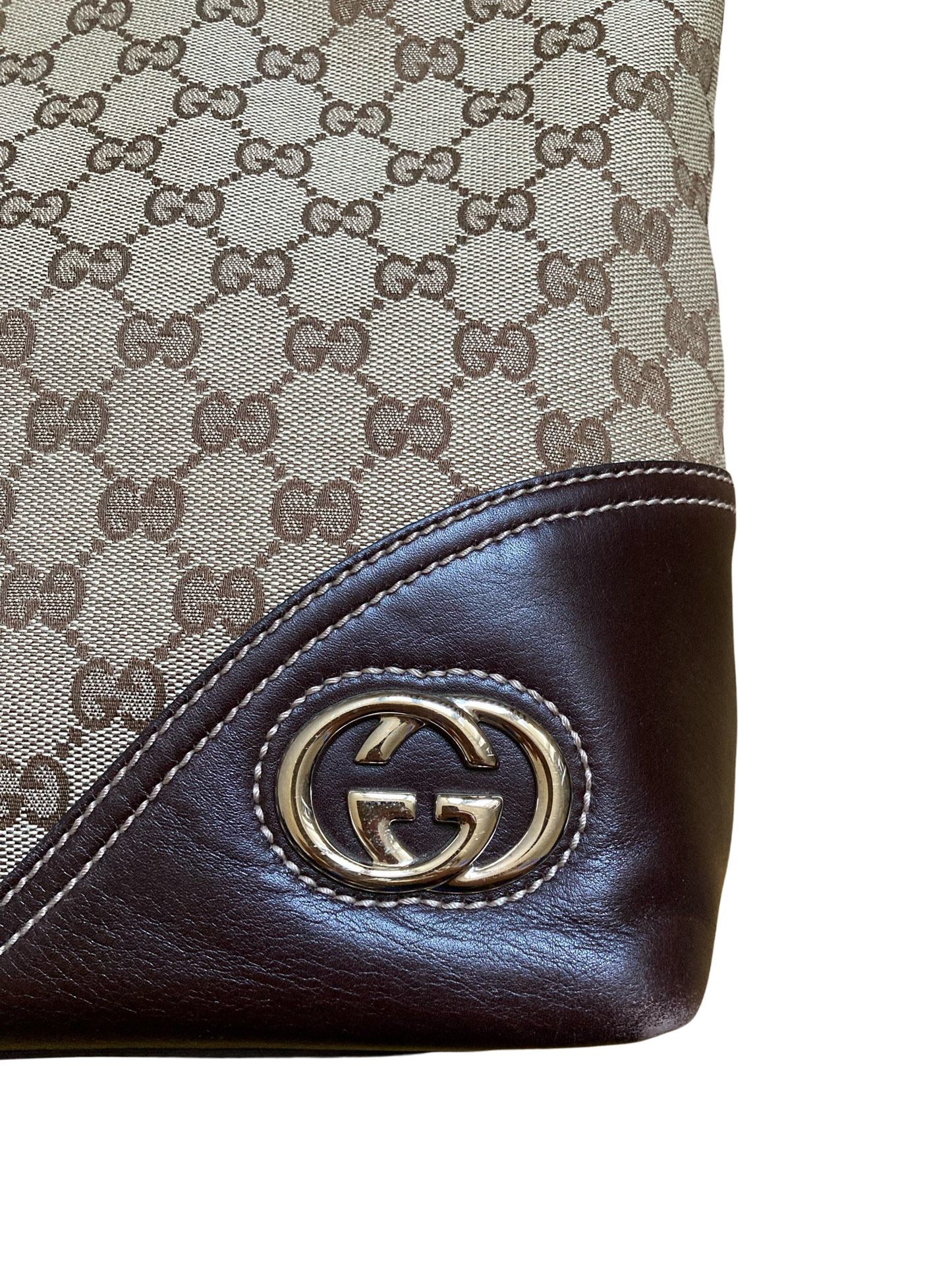 Gucci Abbey Jacquard & Leather Tote Bag