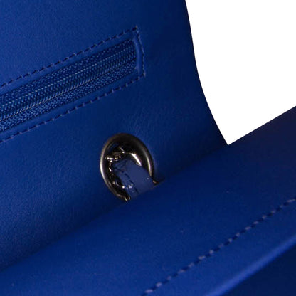 Blue Chanel Medium Classic Patent Double Flap Shoulder Bag