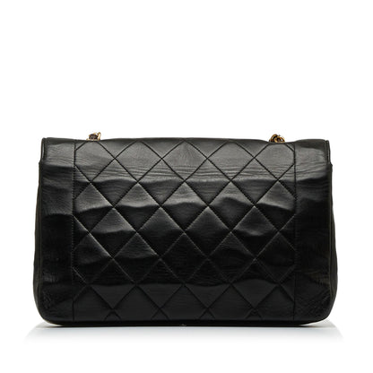 Black Chanel Medium Lambskin Diana Flap Crossbody Bag