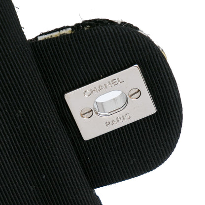 Black Chanel Medium Classic Ribbon Tweed Double Flap Shoulder Bag