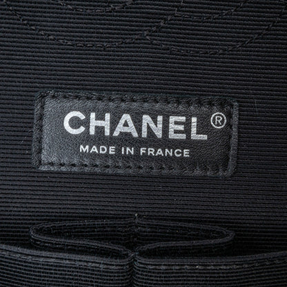 Black Chanel Medium Classic Ribbon Tweed Double Flap Shoulder Bag