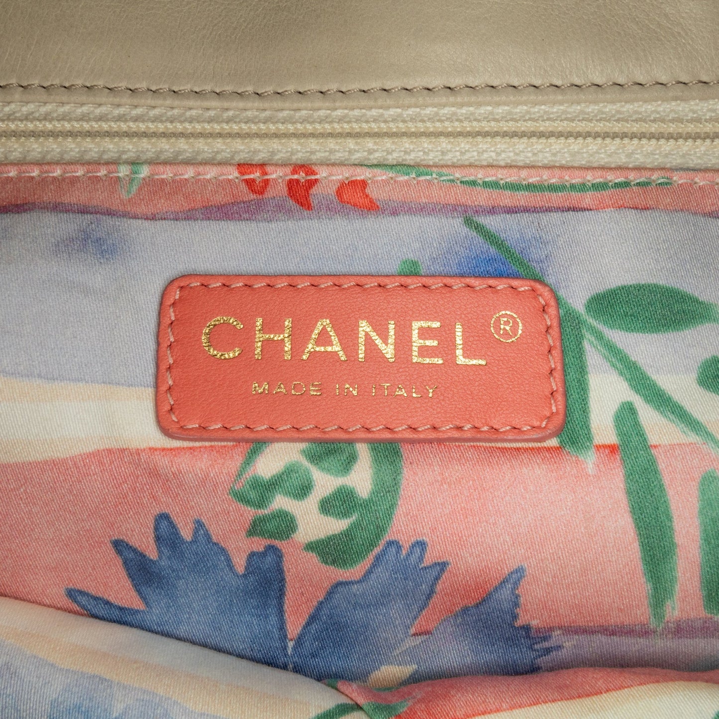 Beige Chanel CC Straw Country Flap Shoulder Bag
