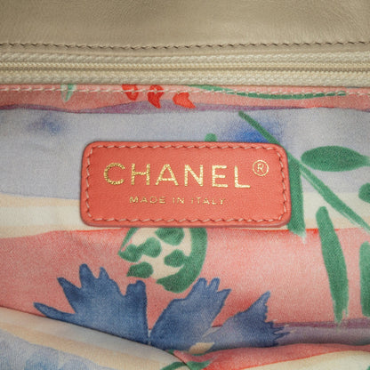 Beige Chanel CC Straw Country Flap Shoulder Bag