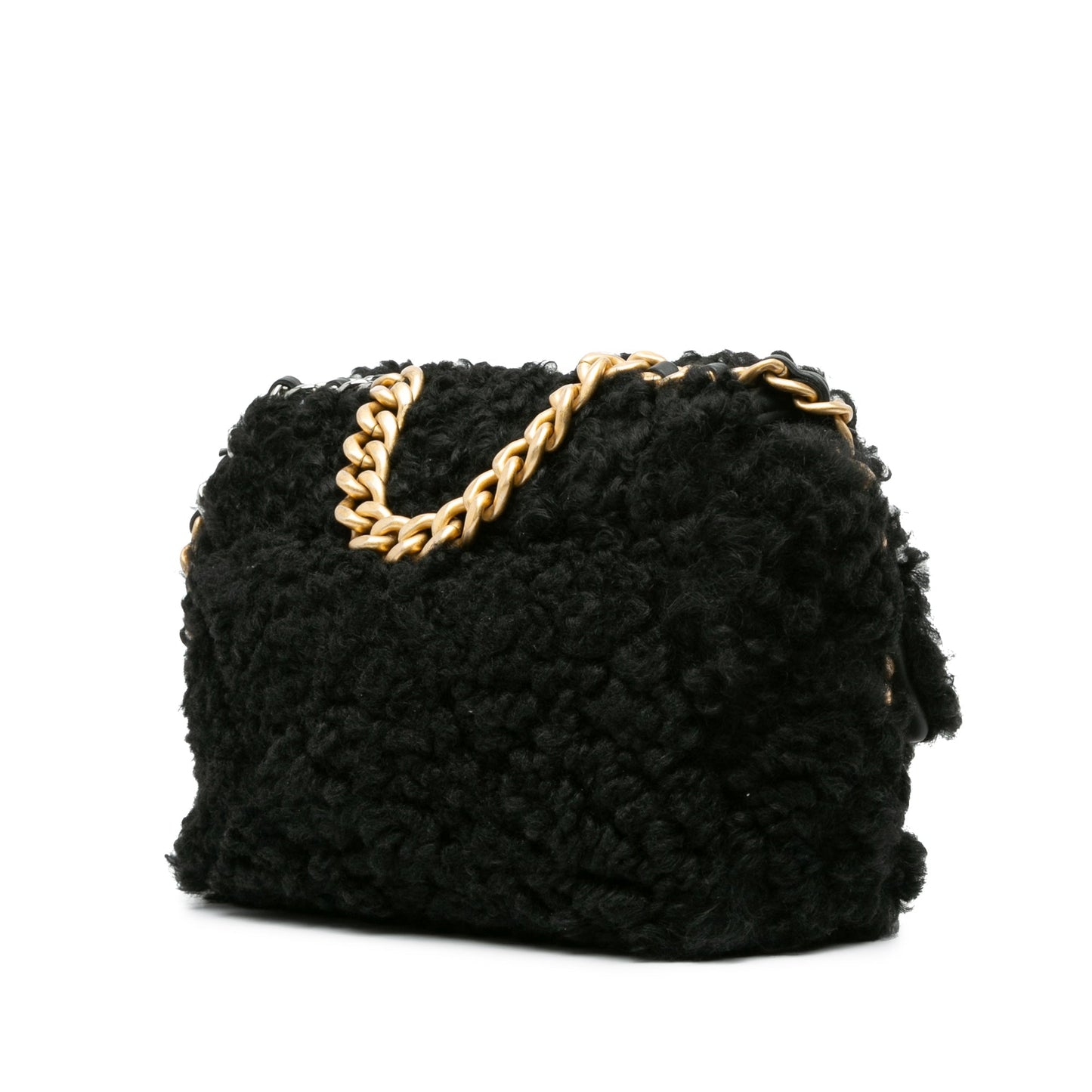Black Chanel Medium Shearling 19 Flap Satchel