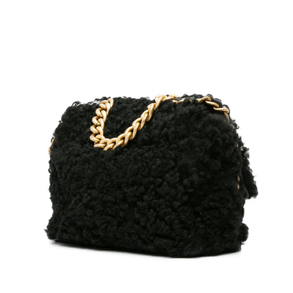 Black Chanel Medium Shearling 19 Flap Satchel