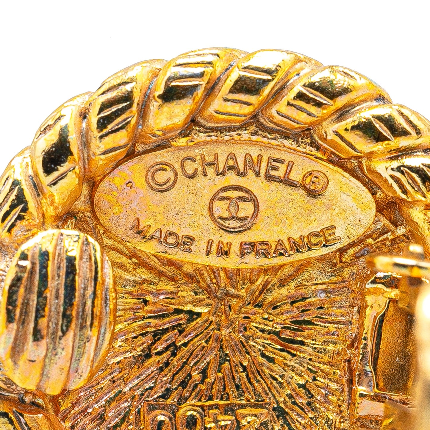 Gold Chanel Gold-Plated CC Clip On Earrings