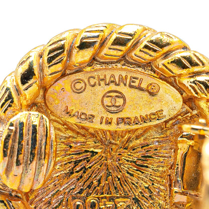 Gold Chanel Gold-Plated CC Clip On Earrings