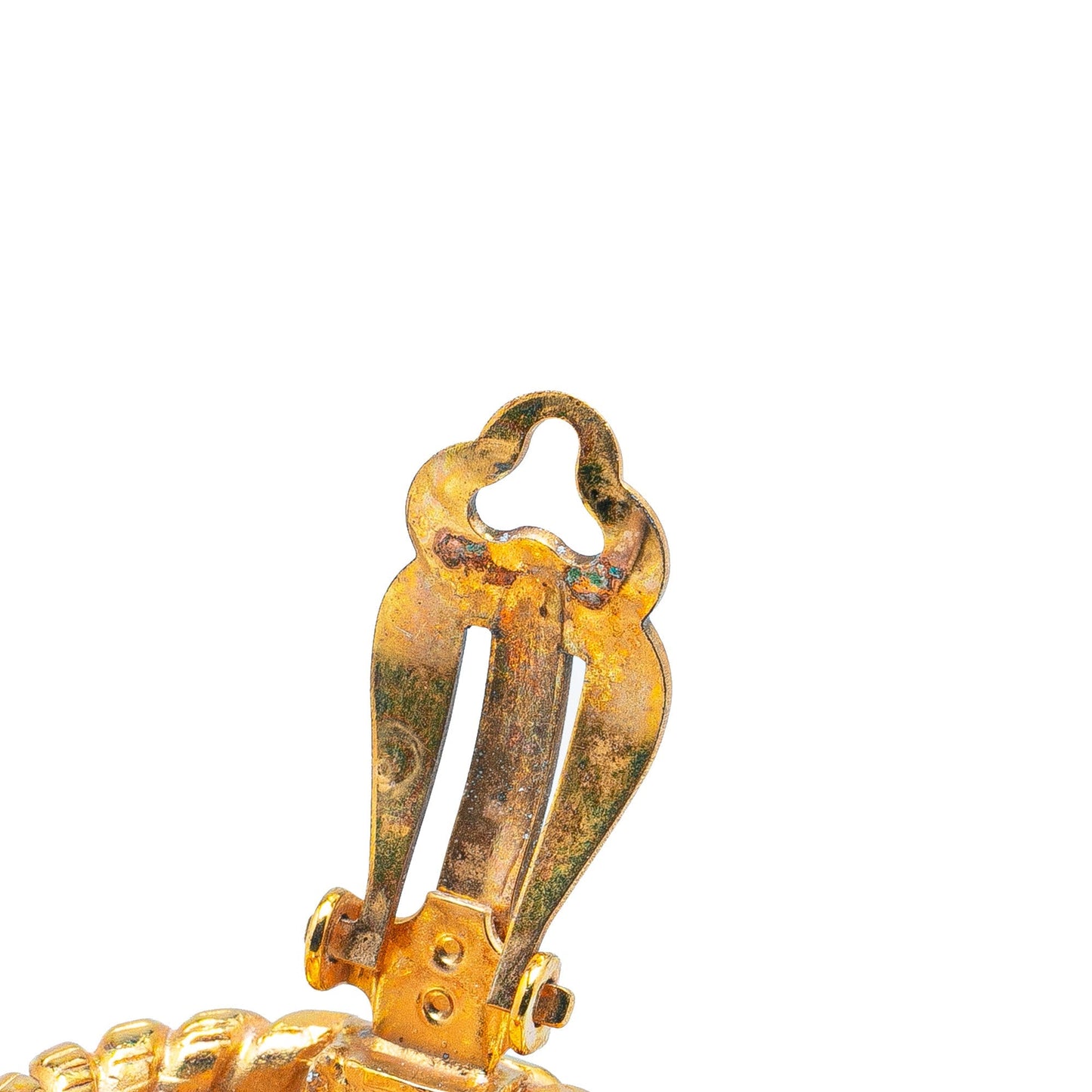 Gold Chanel Gold-Plated CC Clip On Earrings