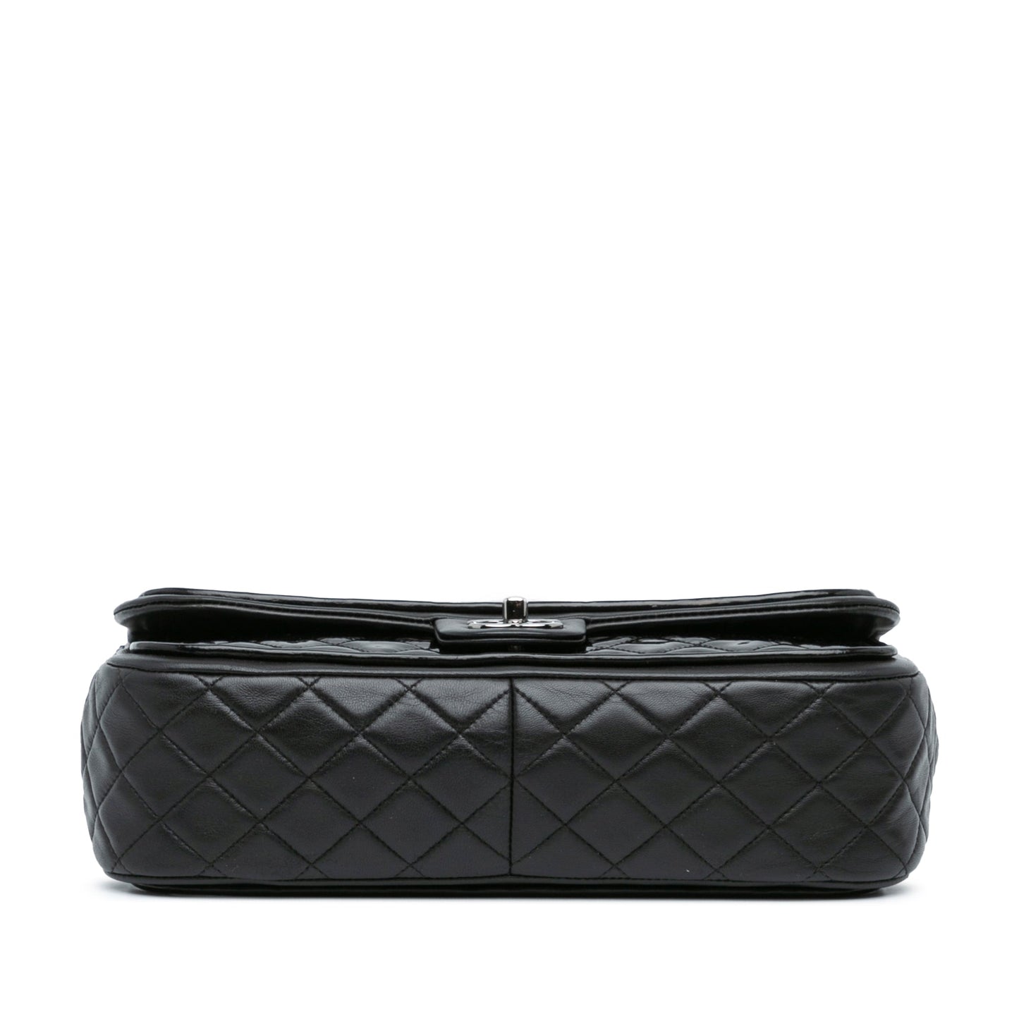 Black Chanel Jumbo Patent Classic Twist Flap Shoulder Bag