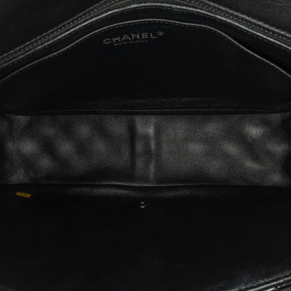 Black Chanel Jumbo Patent Classic Twist Flap Shoulder Bag