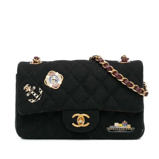 Chanel Sac Paris Hamburg Small Classic Jersey Coco Sailor Double Flap