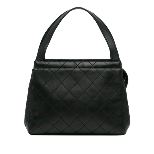 Black Chanel Stitched Lambskin Handbag