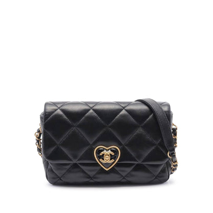 Black Chanel Small Quilted Lambskin Plexiglass Coco Love Flap Crossbody Bag