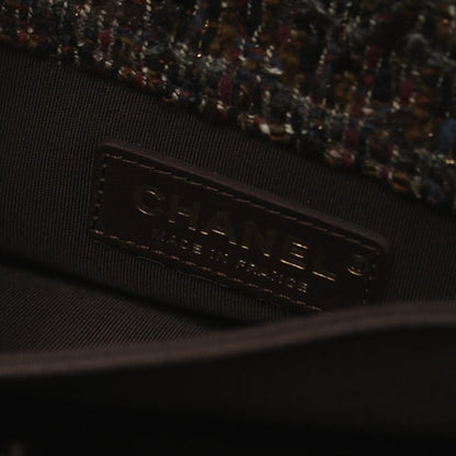Brown Chanel Tweed Knock on Wood Satchel
