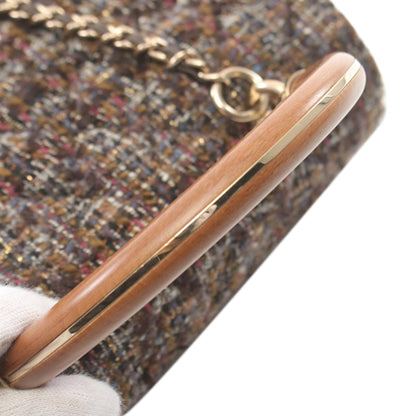 Brown Chanel Tweed Knock on Wood Satchel