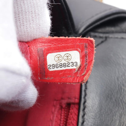 Black Chanel A Real Catch Lambskin Satchel