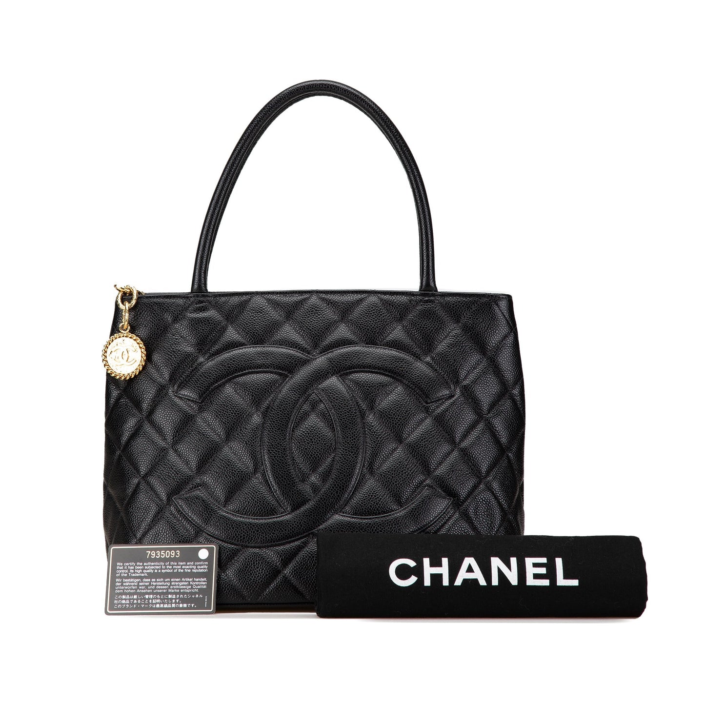 Black Chanel Caviar Medallion Tote