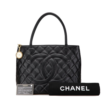 Black Chanel Caviar Medallion Tote