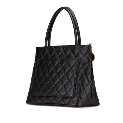 Black Chanel Caviar Medallion Tote