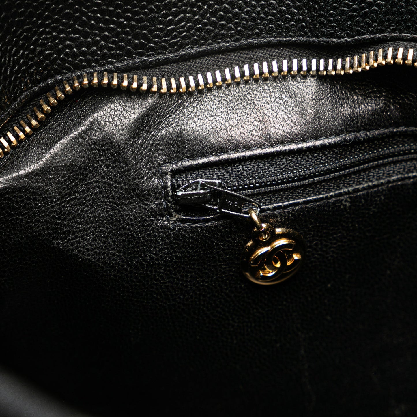 Black Chanel Caviar Medallion Tote