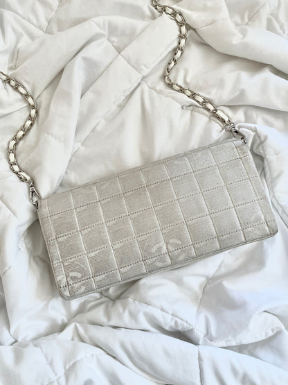 Chanel Silver Chocolate Bar Bag