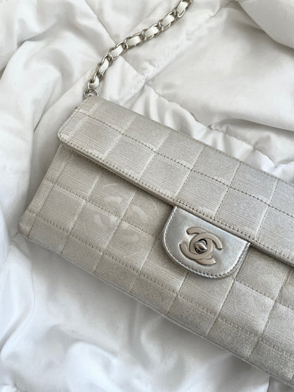Chanel Silver Chocolate Bar Bag