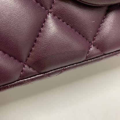 Chanel Maxi Double Flap Bag Lambskin Burgundy SHW