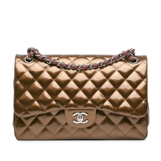 Chanel Sac Jumbo Classic Metallic Patent Double Flap