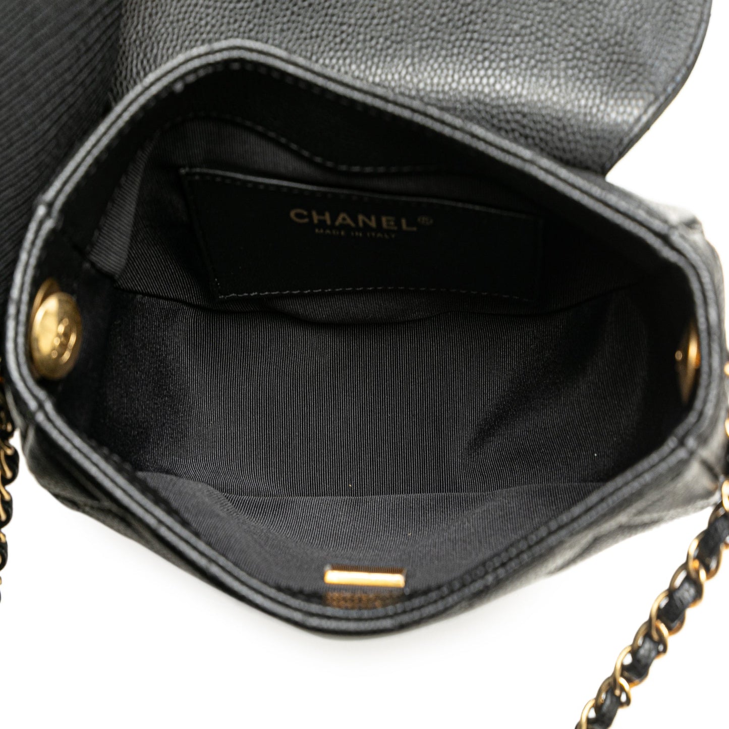 Black Chanel Small CC Quilted Caviar Chain Flap Crossbody Bag