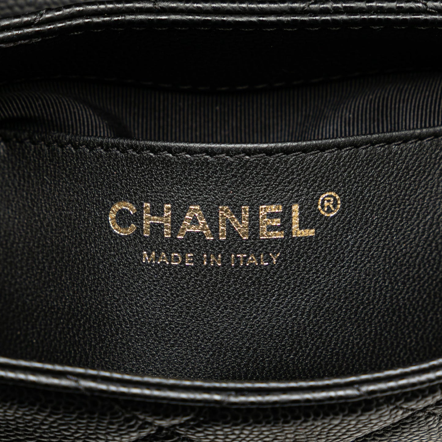 Black Chanel Small CC Quilted Caviar Chain Flap Crossbody Bag