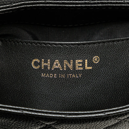 Black Chanel Small CC Quilted Caviar Chain Flap Crossbody Bag