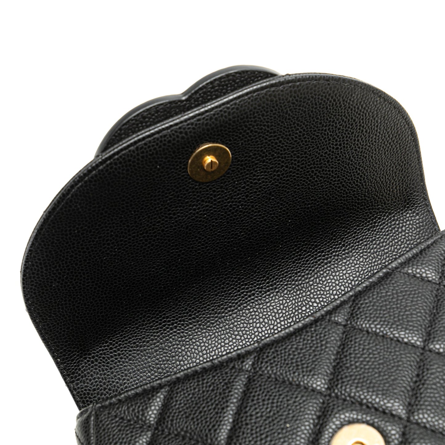 Black Chanel Small CC Quilted Caviar Chain Flap Crossbody Bag