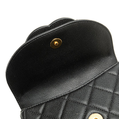 Black Chanel Small CC Quilted Caviar Chain Flap Crossbody Bag