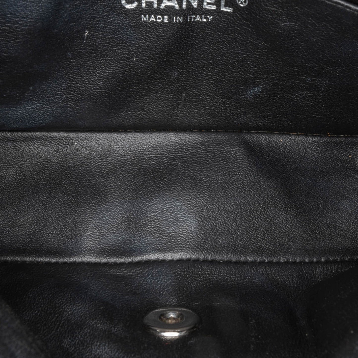Black Chanel Mini Rectangular Classic Chevron Patent Single Flap Crossbody Bag