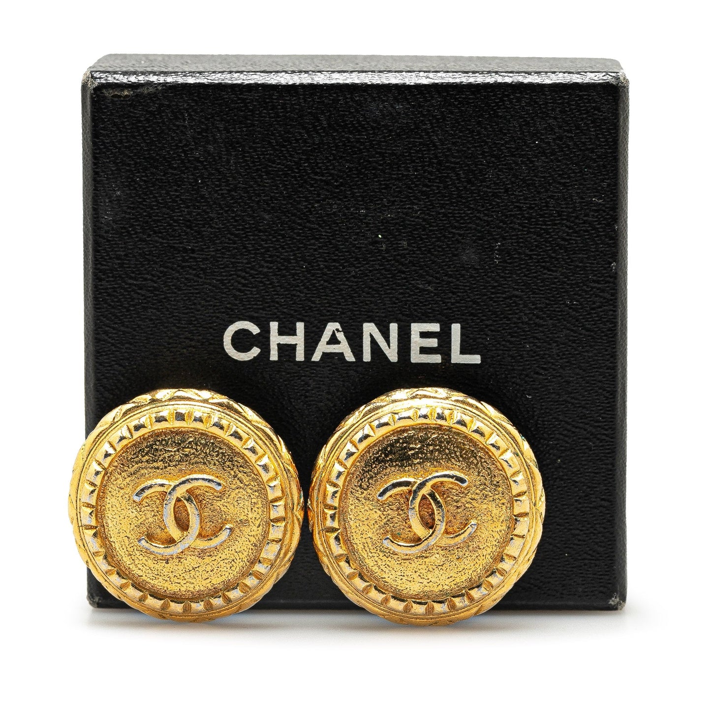 Gold Chanel Gold Plated CC Clip On Earrings