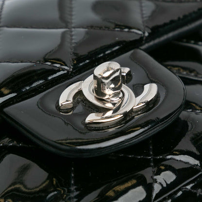 Black Chanel Mini Rectangular Classic Patent Single Flap Crossbody Bag