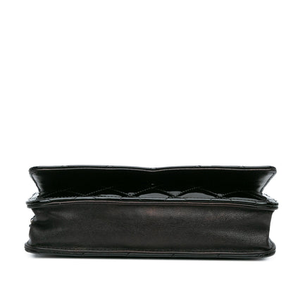 Black Chanel CC Quilted Patent Wallet On Chain Crossbody Bag
