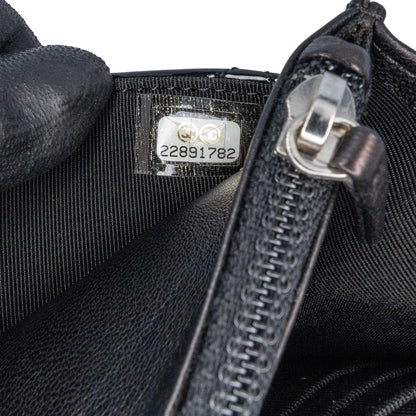 Black Chanel CC Quilted Patent Wallet On Chain Crossbody Bag