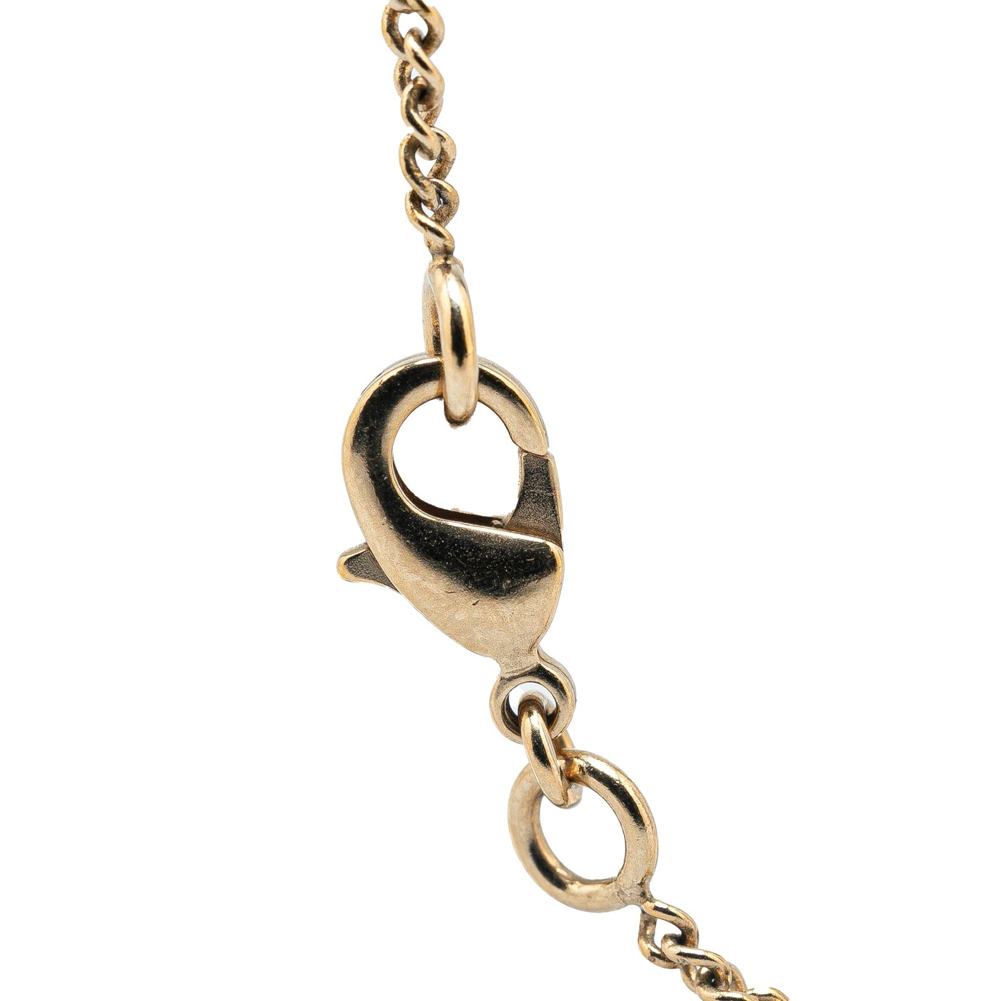 Gold Chanel Gold Plated CC Bow Crystal Pendant Necklace