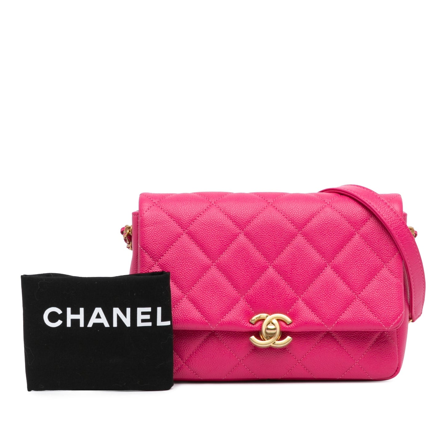 Chanel Sac Small Quilted Caviar Chain Melody Flap