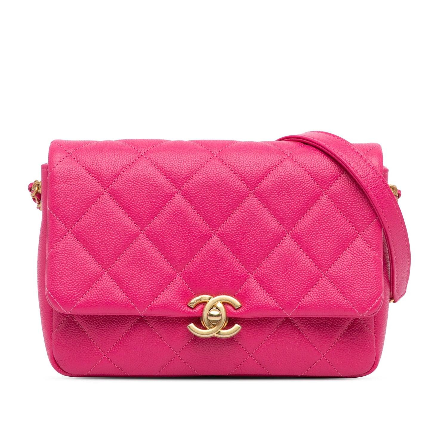 Chanel Sac Small Quilted Caviar Chain Melody Flap